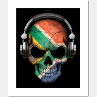 Dark Skull Deejay with South African Flag Posters and Art